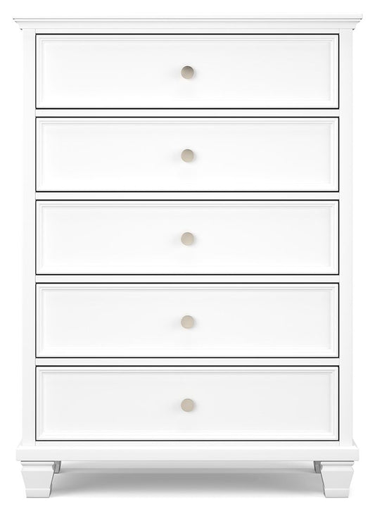 Fortman - White - Five Drawer Chest - Hornell Furniture Outlet