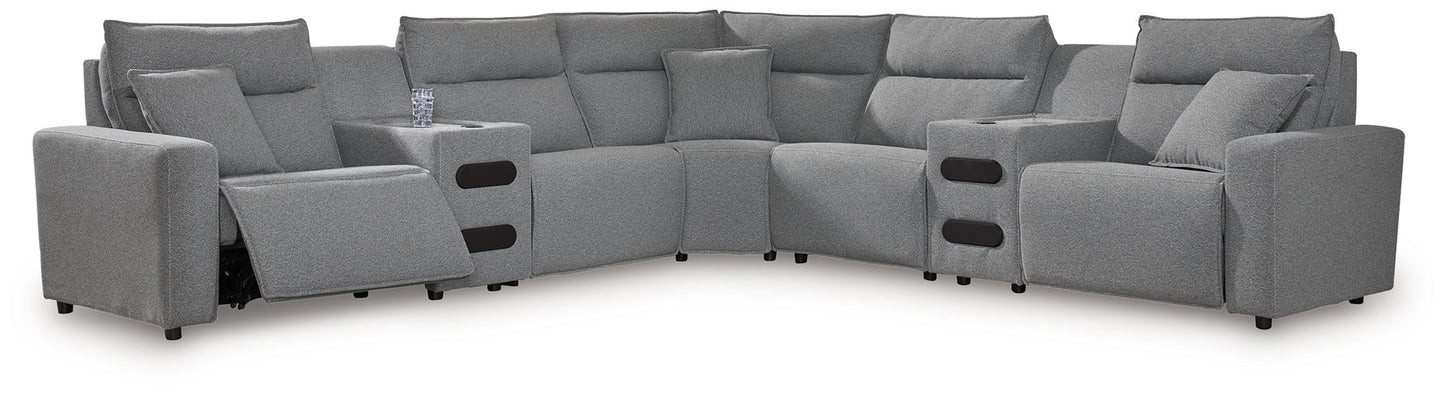 ModMax II - Salt And Pepper - Reclining Sectional - Hornell Furniture Outlet