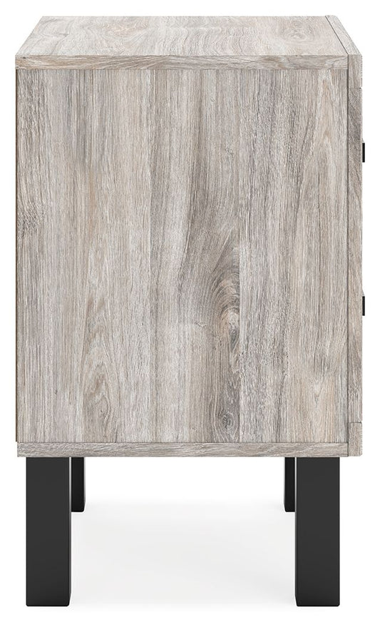 Vessalli - Black / Gray - Two Drawer Nightstand - Hornell Furniture Outlet