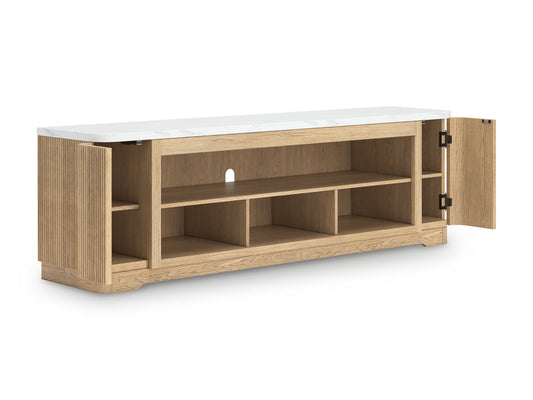 Camdill - Light Brown - XL TV Stand With Fireplace Option - Hornell Furniture Outlet