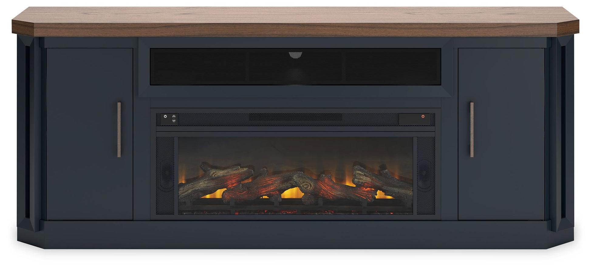 Landocken - Two - tone - 83" TV Stand With Electric Fireplace - Hornell Furniture Outlet