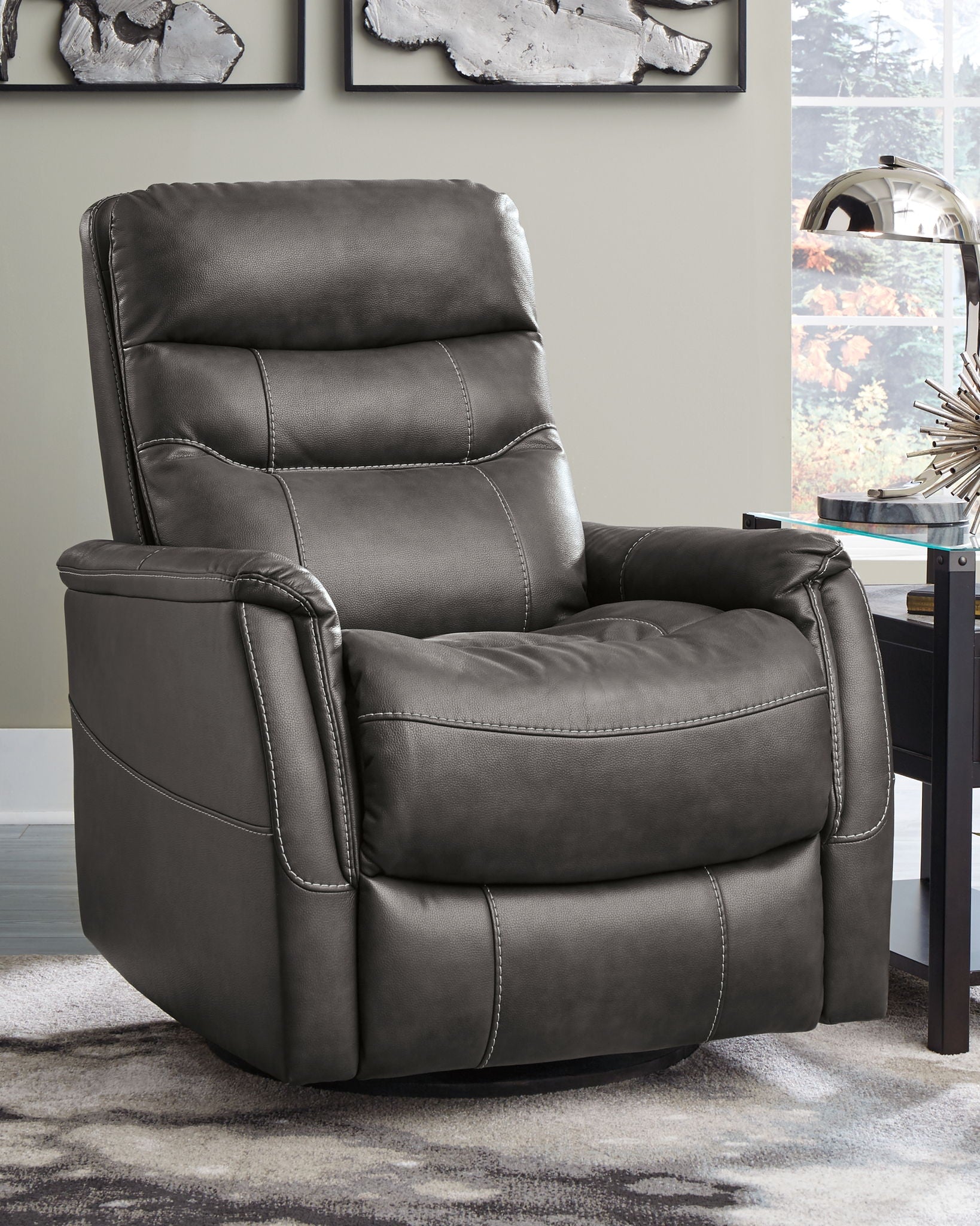 Riptyme - Quarry - Swivel Glider Recliner - Hornell Furniture Outlet