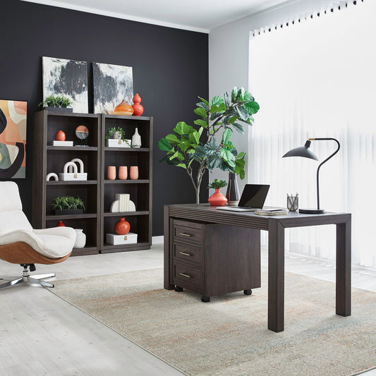 Modern Edge - 4 Piece Desk Set - Caffe - Hornell Furniture Outlet