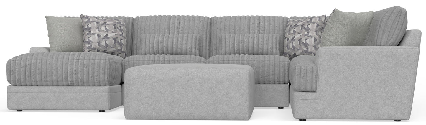 Titan - Sectional With Comfort Coil Seating, Cocktail Ottoman And Accent Pillows Included - Hornell Furniture Outlet