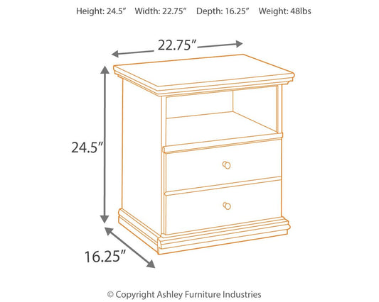 Maribel - Black - One Drawer Night Stand - Hornell Furniture Outlet
