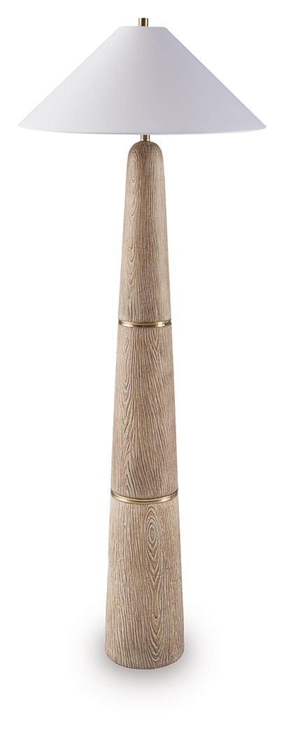 Gasparleigh - Brown / Gold Finish - Poly Floor Lamp - Hornell Furniture Outlet