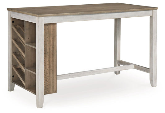 Skempton - Rectangular Counter Table With Storage - White - Hornell Furniture Outlet