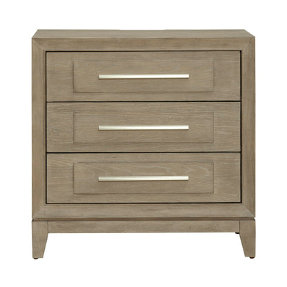 Brentwood - 3 Drawer Nightstand With Charging Station - Sandstone - Hornell Furniture Outlet