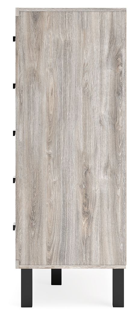 Vessalli - Black / Gray - Five Drawer Wide Chest - Hornell Furniture Outlet
