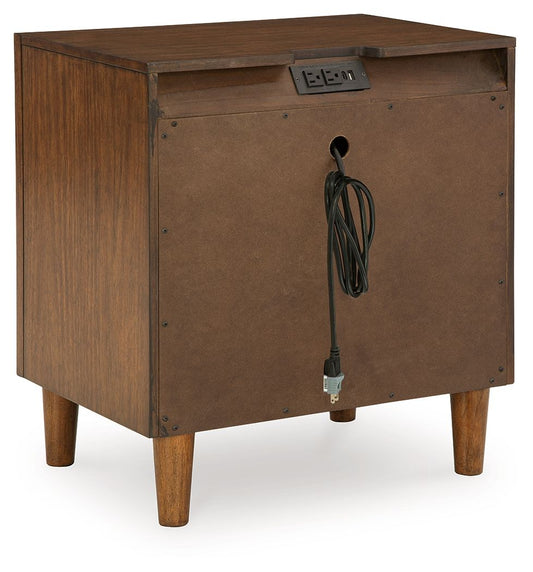 Lyncott - Brown - Two Drawer Night Stand - Hornell Furniture Outlet