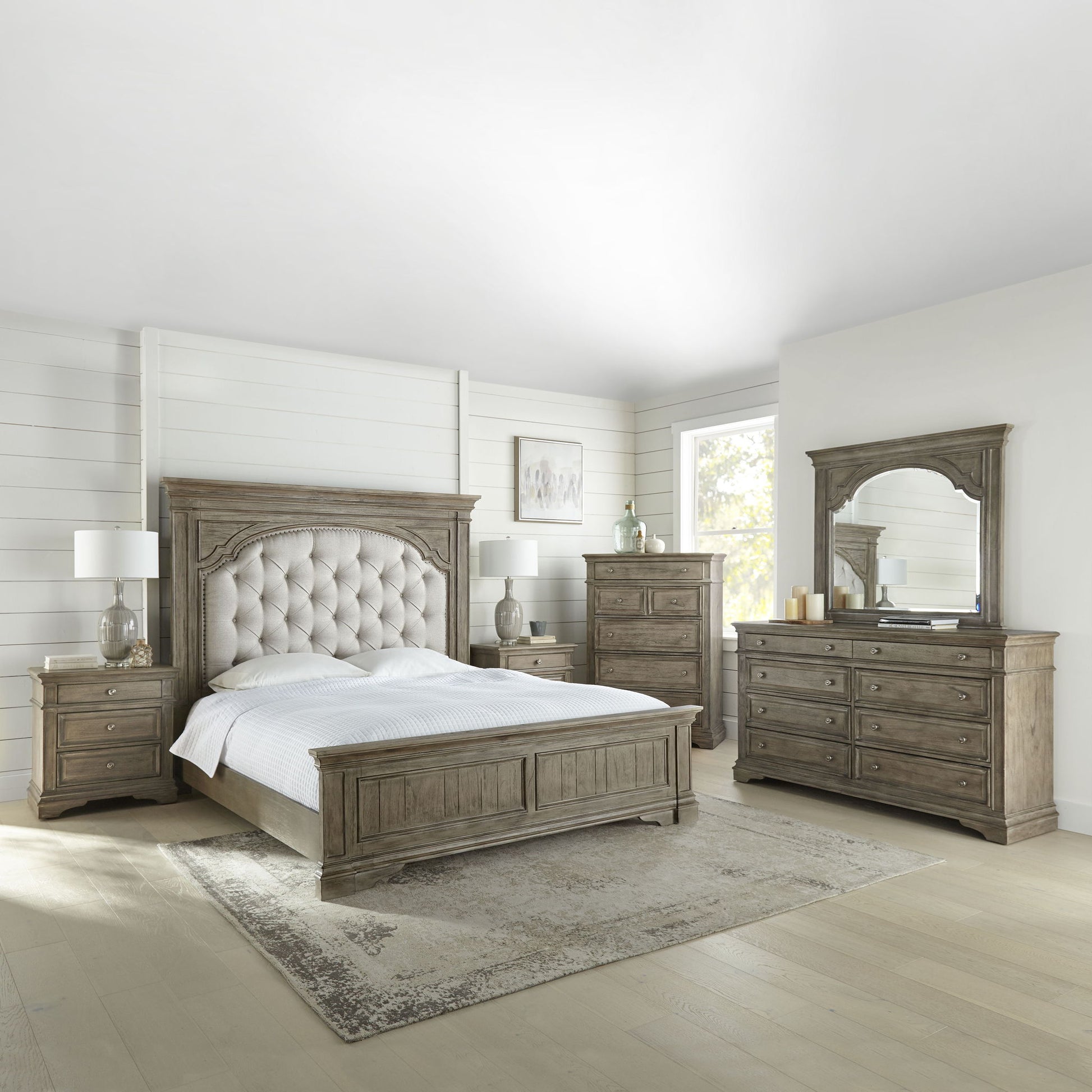 Highland - 5 Piece Bedroom Set - Driftwood - Hornell Furniture Outlet