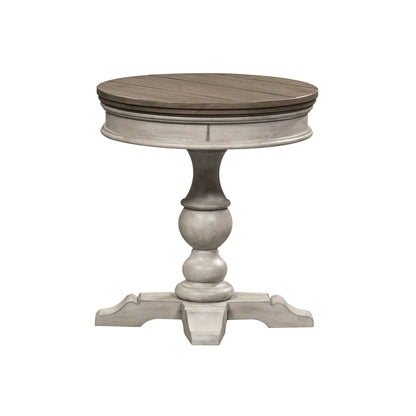 Heartland - Round Pedestal Chair Side Table - White - Hornell Furniture Outlet