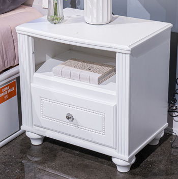 Kozlani - White - One Drawer Night Stand - Hornell Furniture Outlet