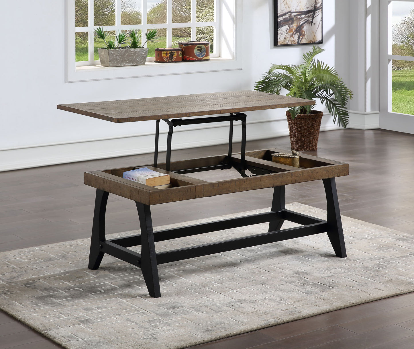 Ralston - Lift - Top Coffee Table - Brown - Hornell Furniture Outlet