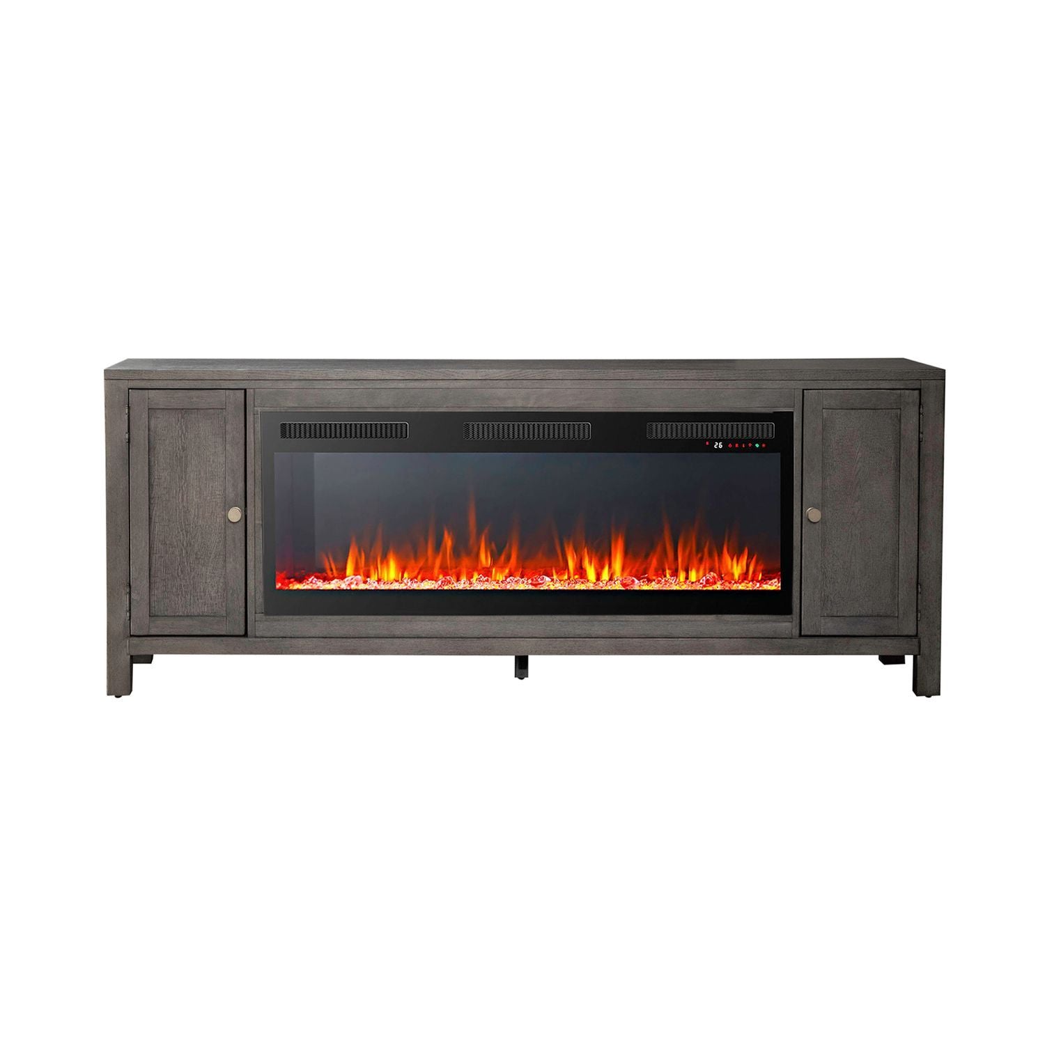 Fireplace TV Consoles - 406 78" Console With Fire FTS - Brown - Hornell Furniture Outlet