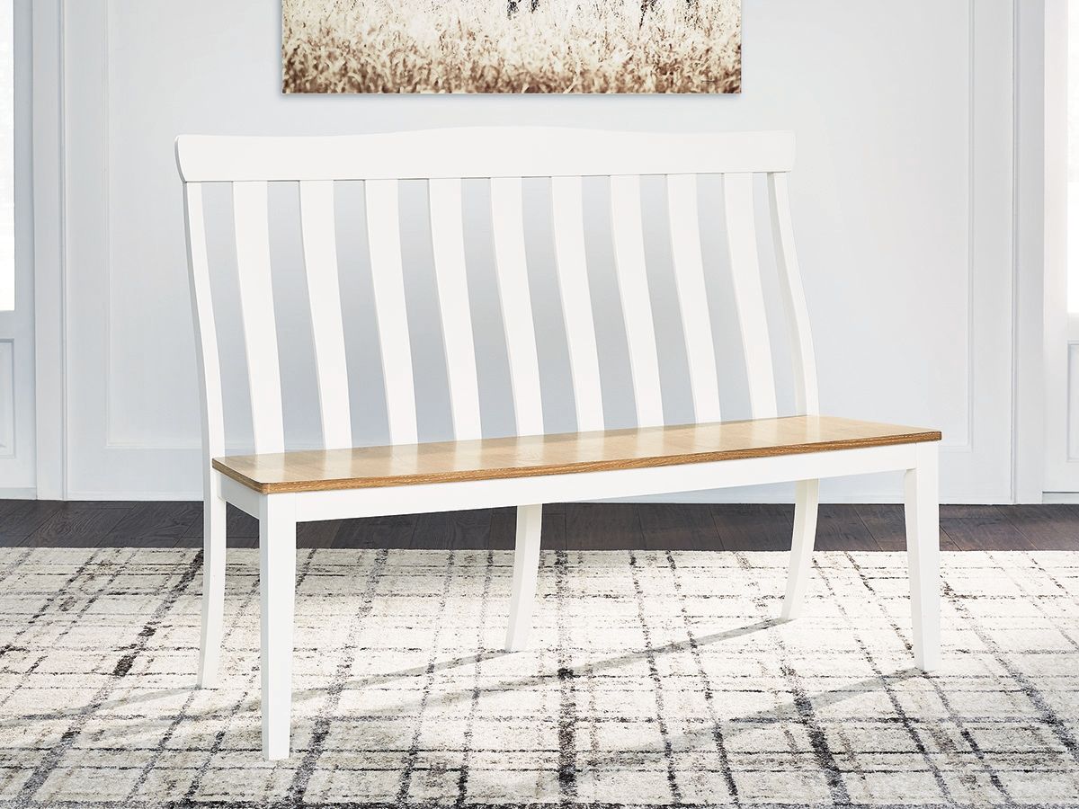 Ashbryn - White / Natural - Double Dining Chair - Hornell Furniture Outlet