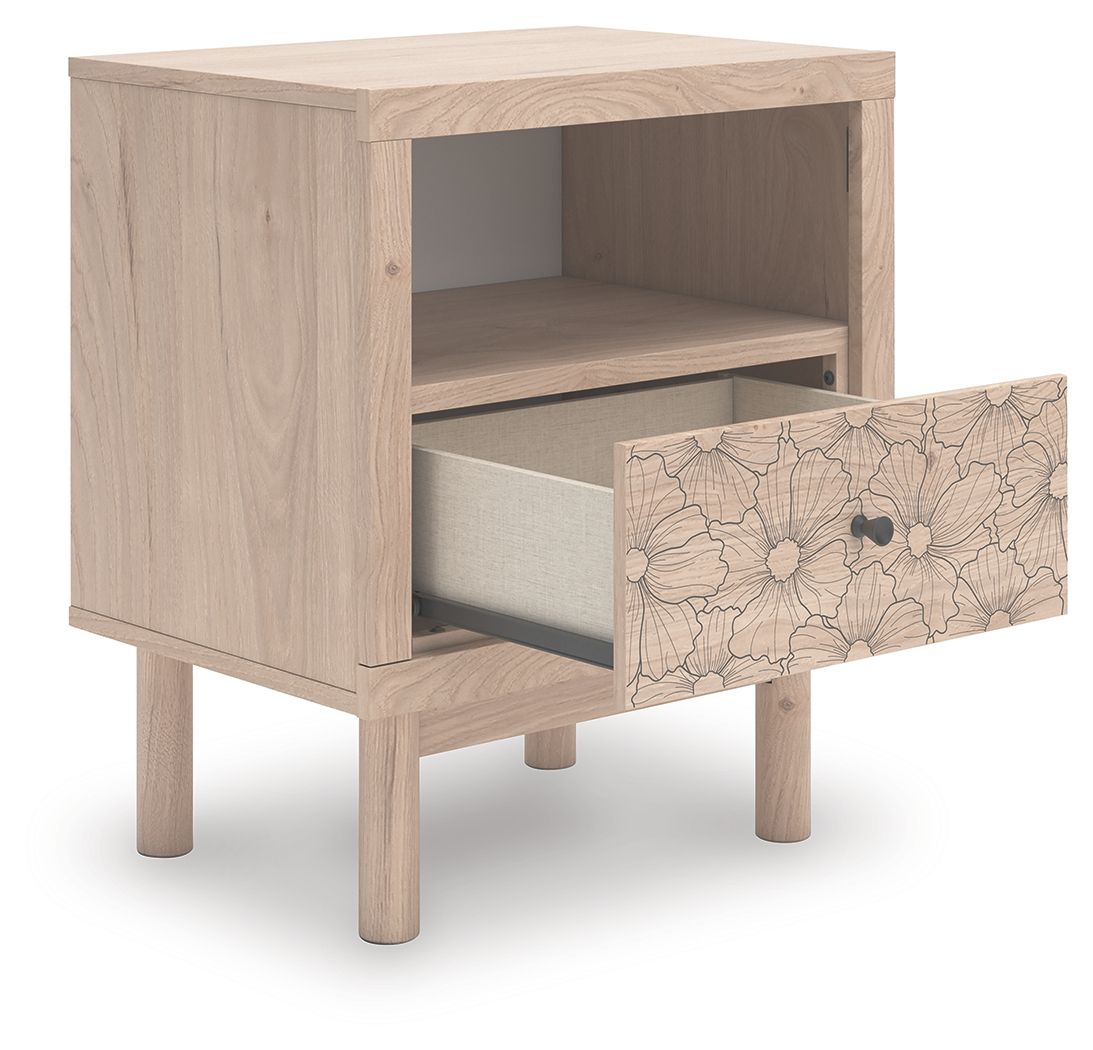 Arloster - Tan - One Drawer Night Stand - Hornell Furniture Outlet