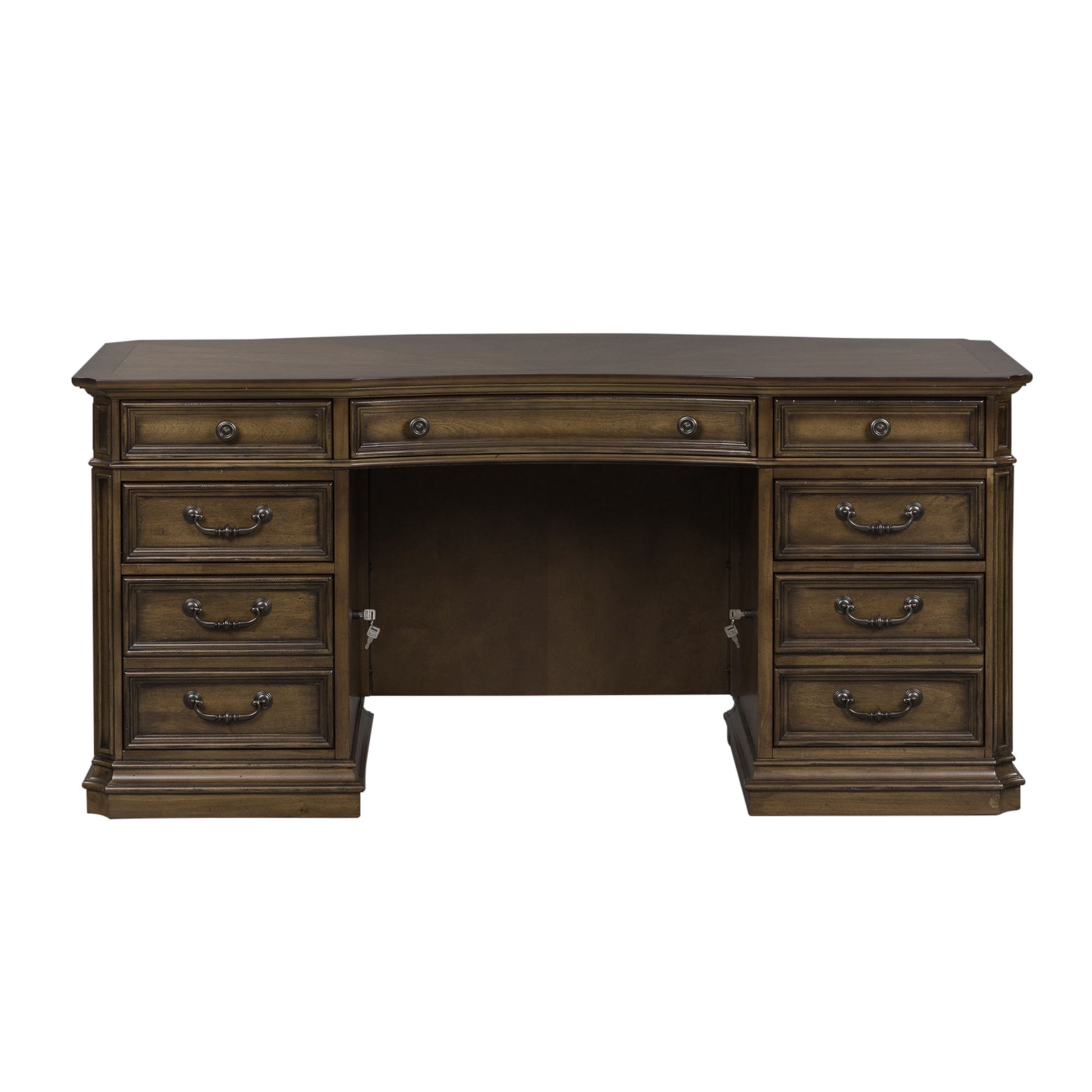 Amelia - 5 Piece Home Office Jr Executive Set - Dark Brown - Hornell Furniture Outlet