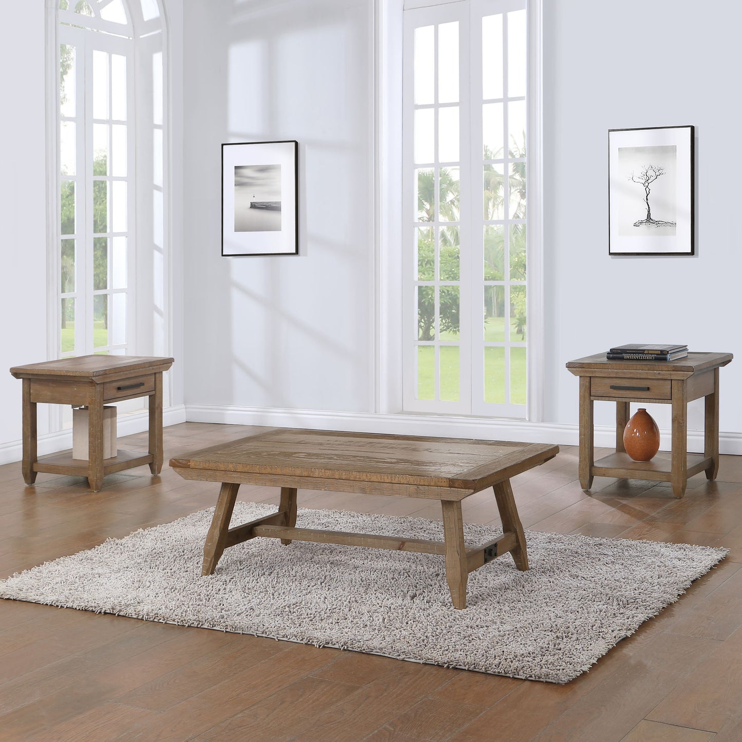Riverdale - 3 Piece Table Set - Brown - Hornell Furniture Outlet
