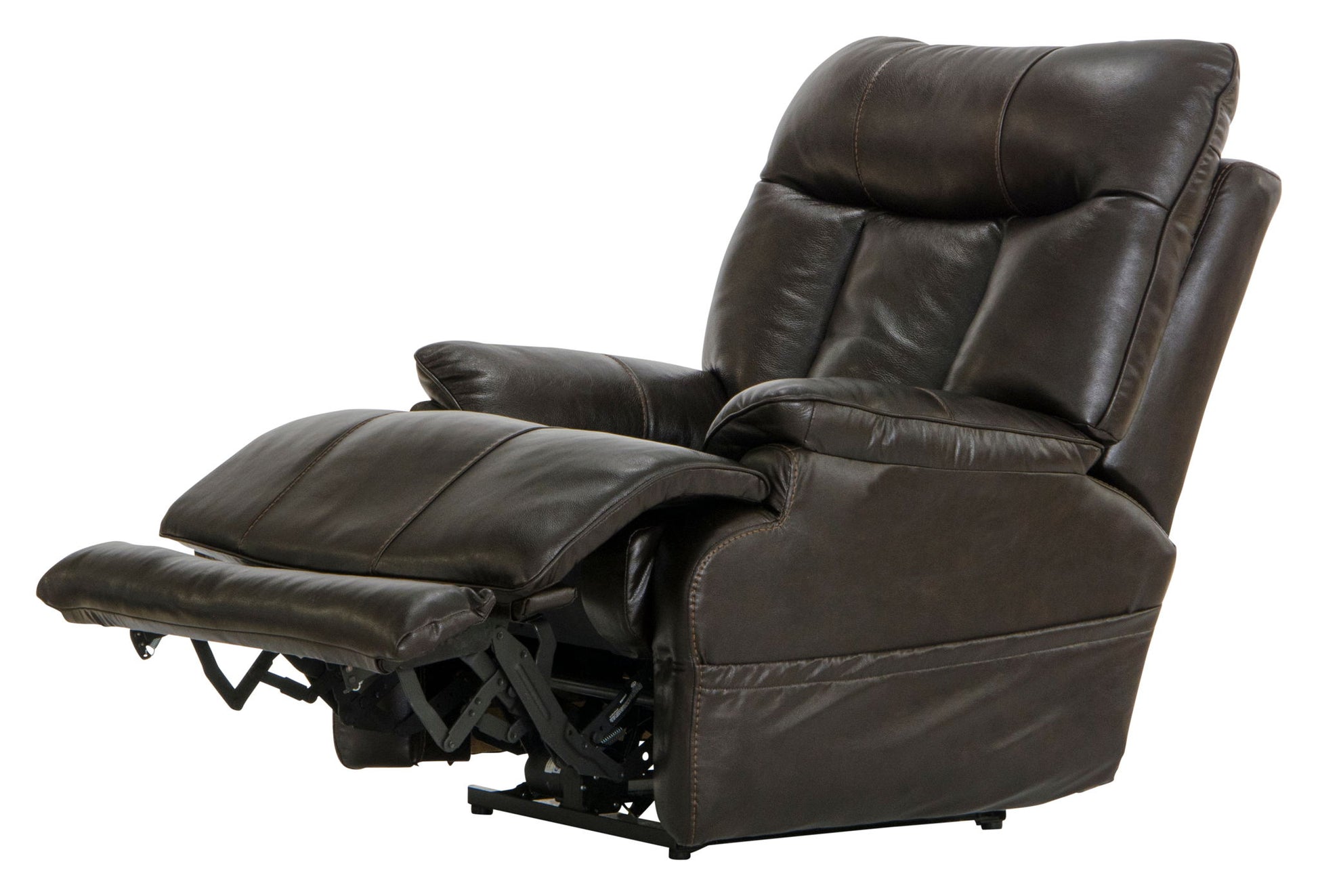 Naples - Power Lay Flat Recliner With Extended Ottoman - Chocolate - Hornell Furniture Outlet