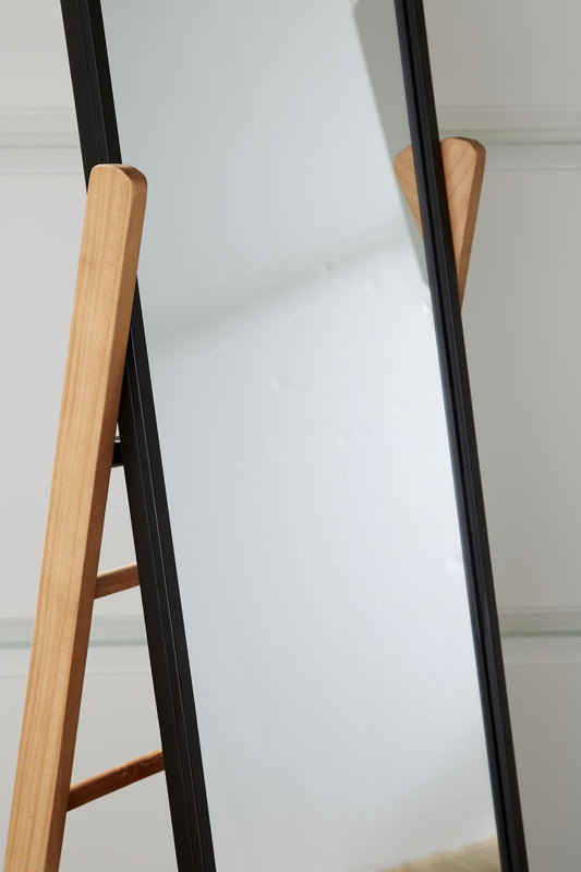 Bronick - Black / Brown - Floor Mirror - Hornell Furniture Outlet
