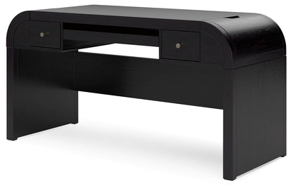 Rowanbeck - Black - Home Office Desk - Hornell Furniture Outlet