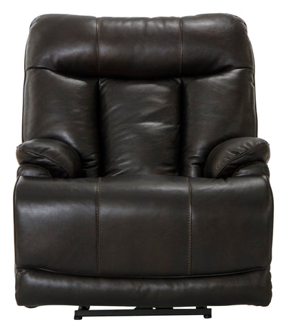 Naples - Power Lay Flat Recliner With Extended Ottoman - Chocolate - Hornell Furniture Outlet