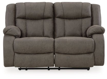 First Base - Gunmetal - Reclining Loveseat - Hornell Furniture Outlet