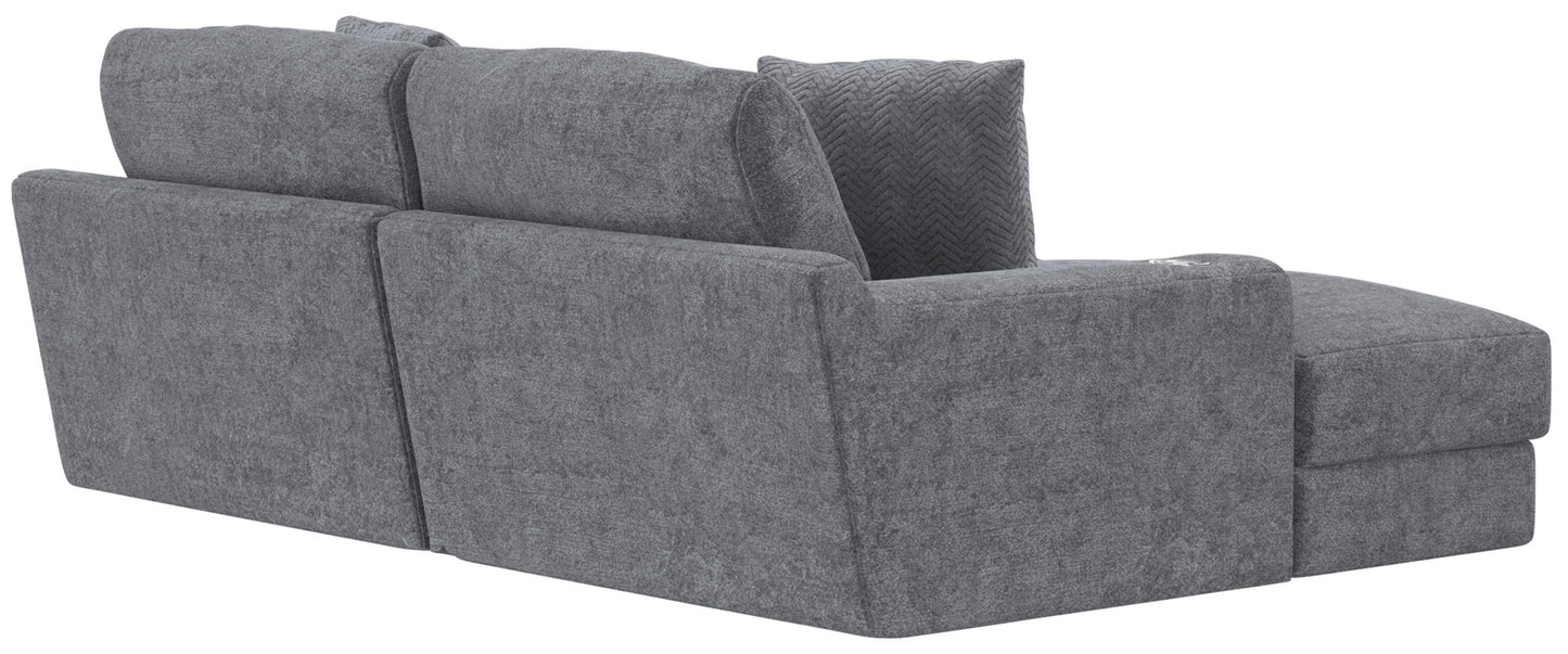Cozy - 2 Piece Double Wide Chaise With USB Charging Ports - Hornell Furniture Outlet
