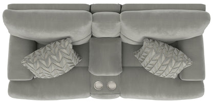 Renaldo - Power Console Loveseat With Zero Gravity Recline - Stone - Hornell Furniture Outlet
