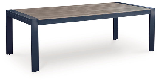 East Beach - Rectangular Dining Table With Umbrella Option - Blue - Hornell Furniture Outlet