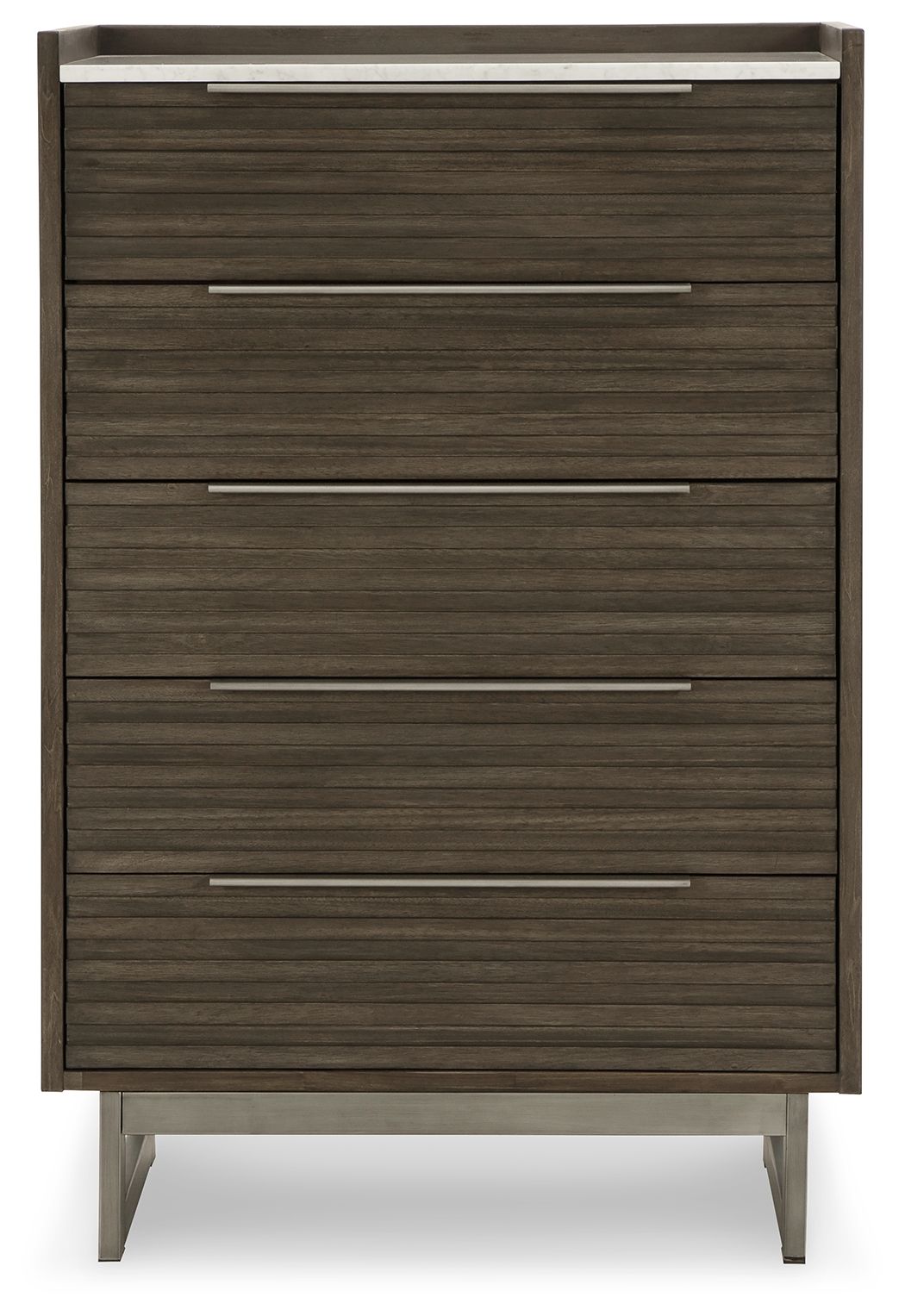 Arkenton - Grayish Brown / White - Five Drawer Chest - Hornell Furniture Outlet