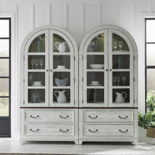 River Place - 2 Piece Bunching Curio Set - White - Hornell Furniture Outlet