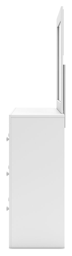 Mollviney - White - Dresser And Mirror - Hornell Furniture Outlet