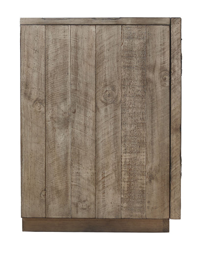 Krystanza - Weathered Gray - TV Stand with Wide Fireplace Insert - Hornell Furniture Outlet