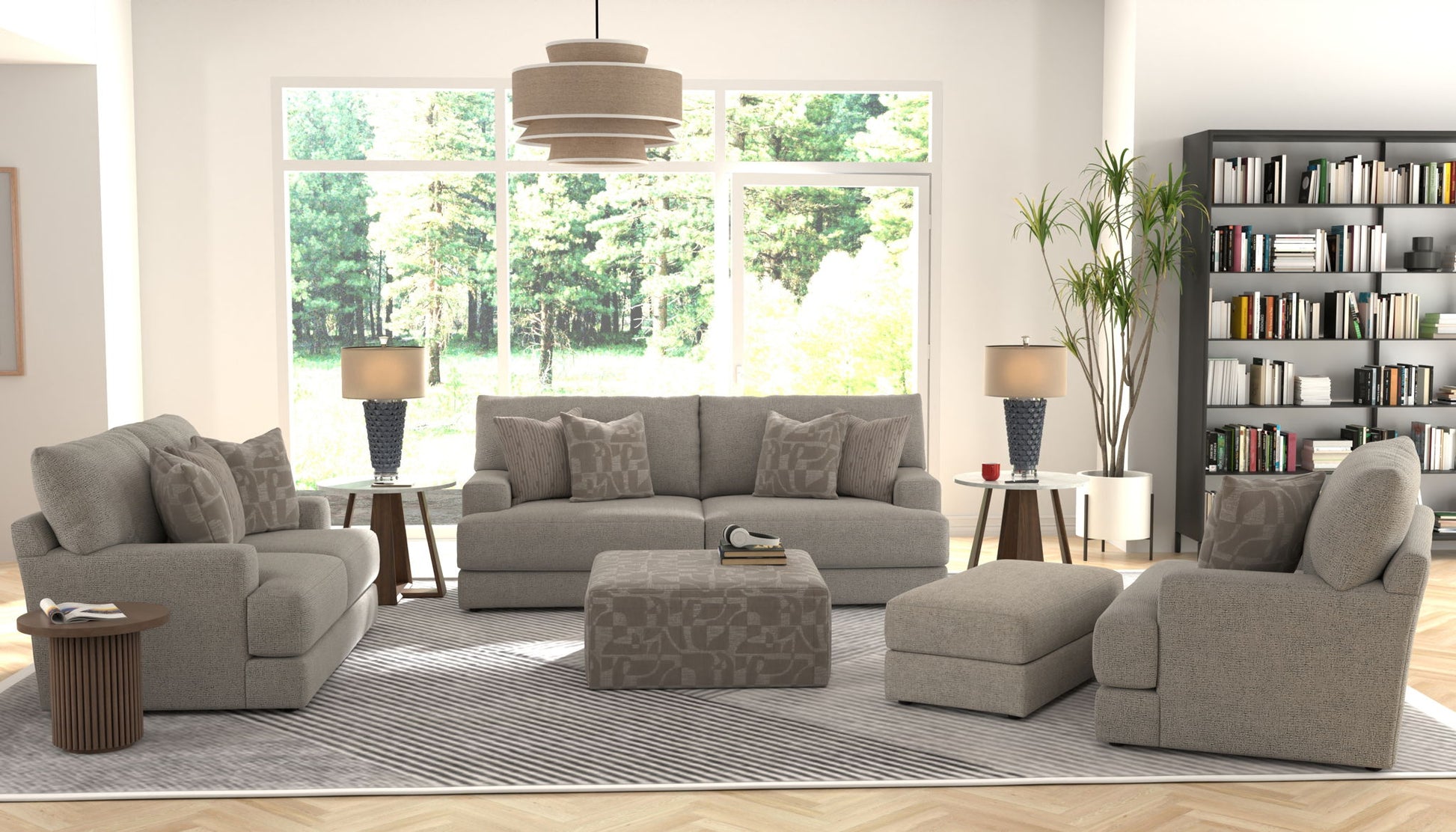 Zeke - Ottoman - Cloud - Hornell Furniture Outlet