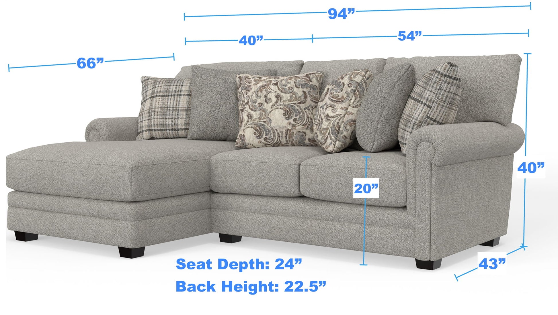 Livingston - Sectional With Comfort Coil Seating And Accent Pillows Included - Hornell Furniture Outlet