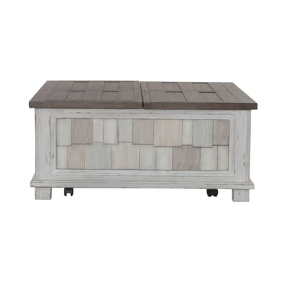 River Place - Lift Top Storage Cocktail Table - White - Hornell Furniture Outlet