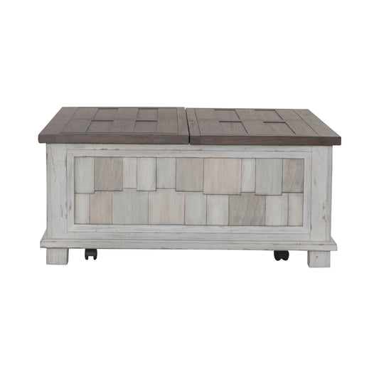 River Place - Lift Top Storage Cocktail Table - White - Hornell Furniture Outlet