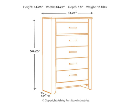Brinxton - Charcoal - Five Drawer Chest - Hornell Furniture Outlet