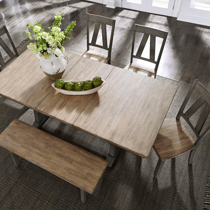 Lindsey Farm - Trestle Table Set - Hornell Furniture Outlet