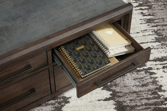 Kallenny - Brown / Gray - Square Cocktail Table - Hornell Furniture Outlet
