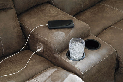 Segburg - Driftwood - 2 - Piece Power Reclining Sectional - Hornell Furniture Outlet