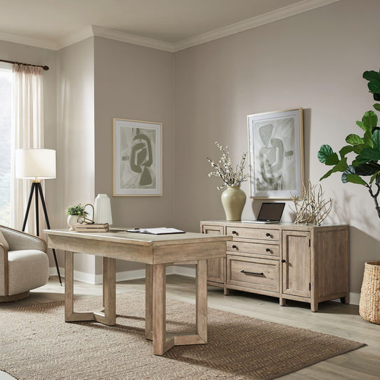 Proximity Place - 2 Piece Desk Set - Barley Buff - Hornell Furniture Outlet