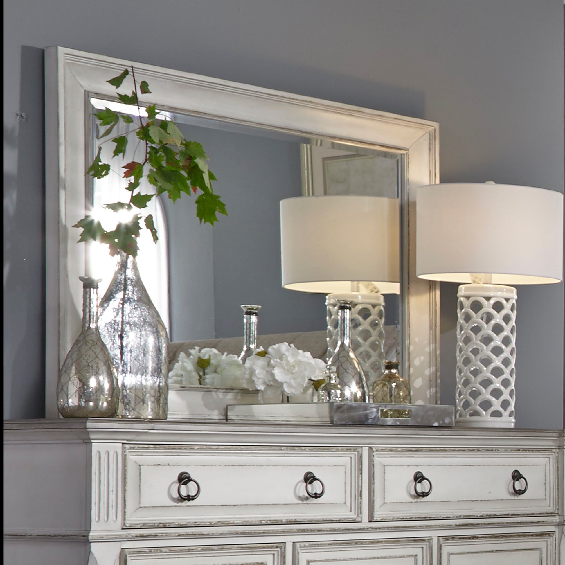 Abbey Park - Mirror - White - Hornell Furniture Outlet