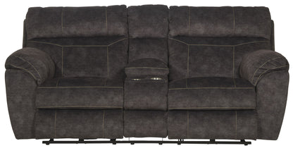 Sedona - Power Headrest Lay Flat Reclining Console Loveseat With Storage & Cupholders - Hornell Furniture Outlet