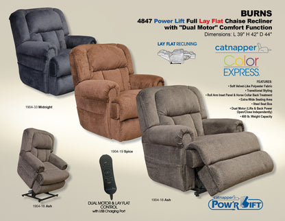 Burns - Power Lift Full Lay Flat With "Dual Motor" Comfort Function - Hornell Furniture Outlet