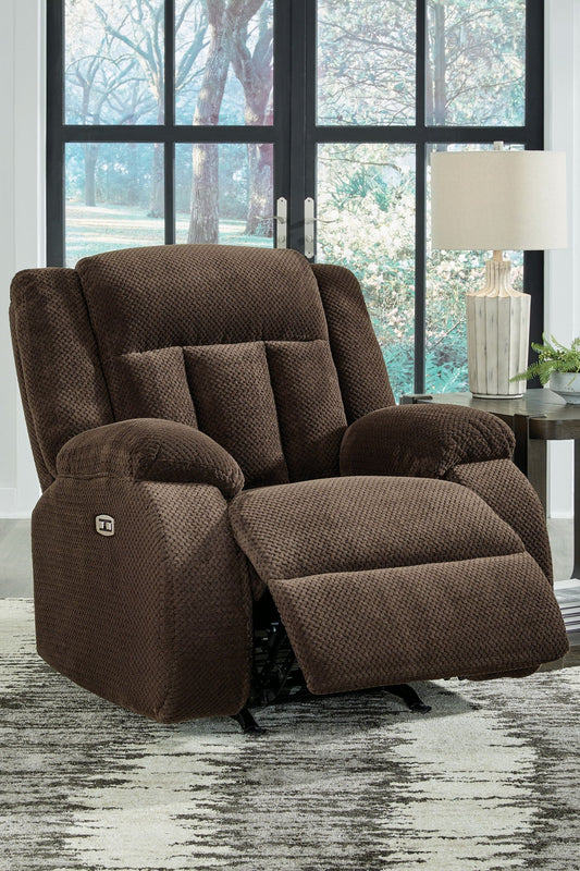 Free Wake - Power Rocker Recliner - Chocolate - Hornell Furniture Outlet