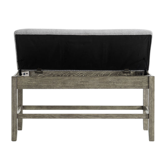 Grayson - Counter Bench - Gray / Light Brown - Hornell Furniture Outlet