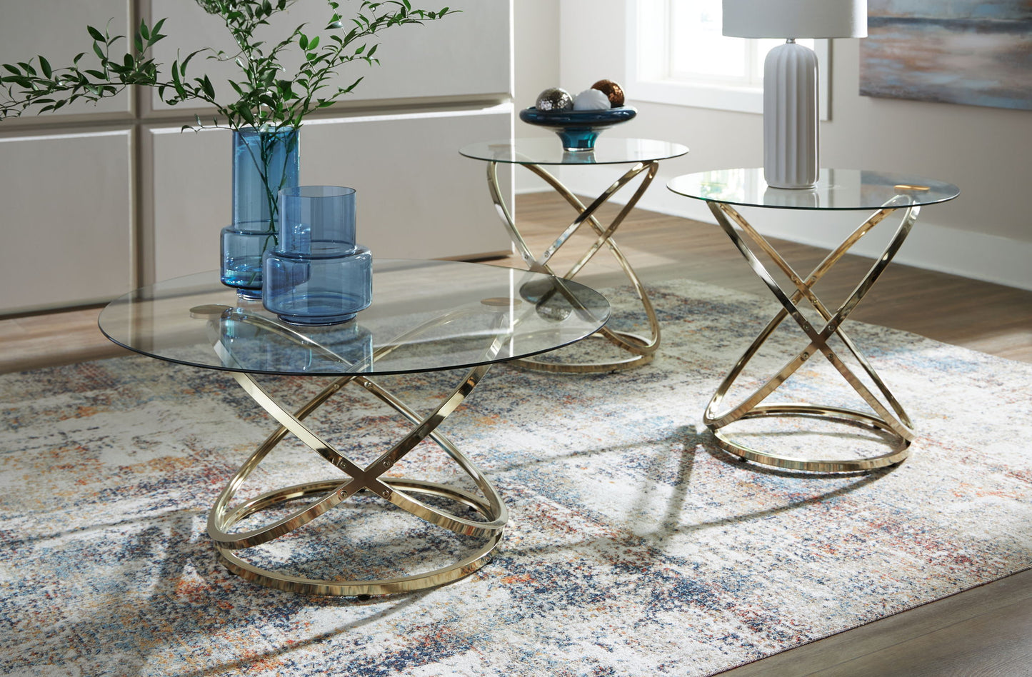 Crimonti - Champagne - Occasional Table Set (Set of 3) - Hornell Furniture Outlet